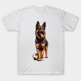 Ball Fetching Champion: German Shepherd with a Ball T-Shirt